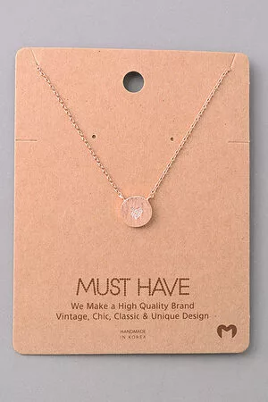 Mini Heart Stamp Coin Pendant Necklace