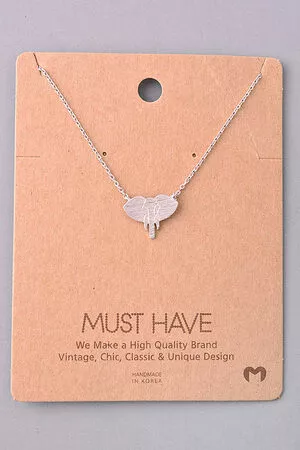 Dainty Elephant Head Pendant Necklace