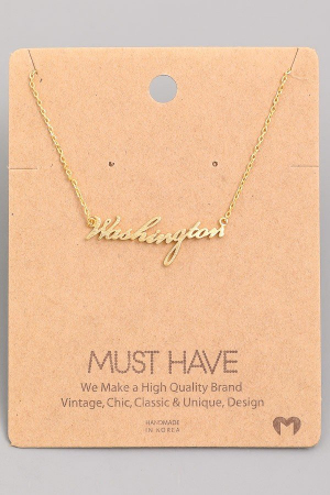 Washington Script Pendant Necklace.