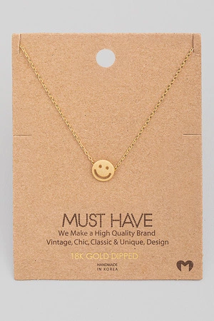 Mini Smiley Face Pendant Necklace