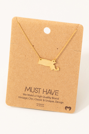 Massachusetts State Pendant Necklace