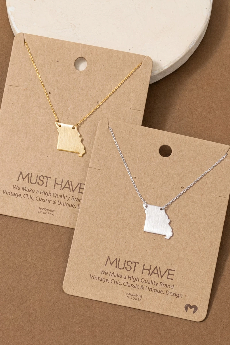 Missouri State Map Pendant Necklace