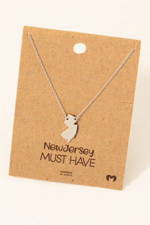 New Jersey State Pendant Necklace