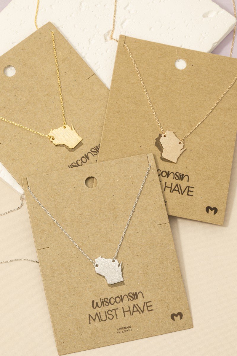 Wisconsin State Pendant Necklace