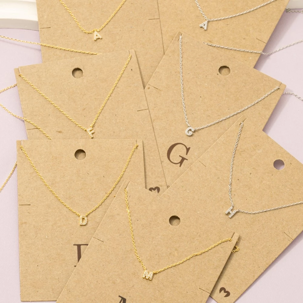 Mini Rhinestone Initial Necklace