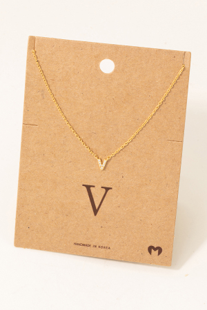 Mini Initial V Necklace