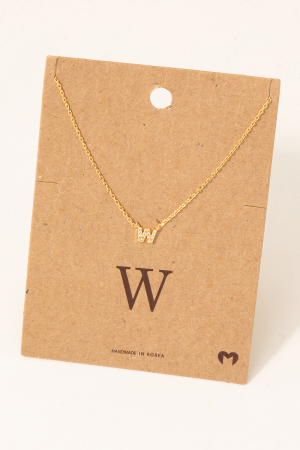 Mini Initial W Necklace