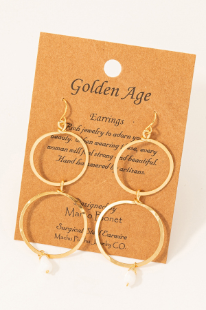 Double Circle Cutout Drop Dangle Earrings