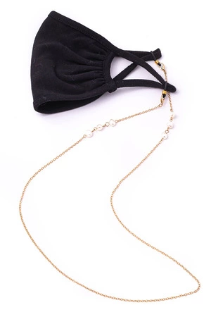 Pearl Beaded Chain Mask Necklace