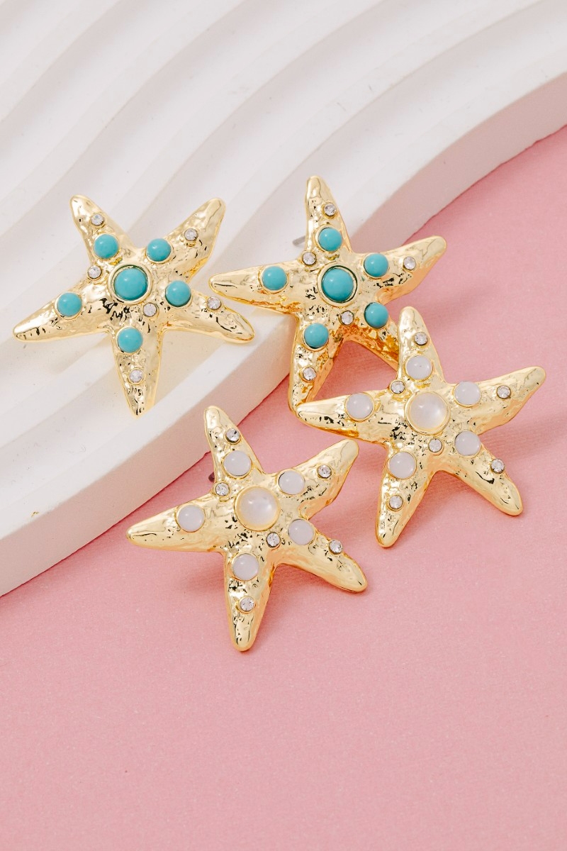 Sealife Metallic Starfish Earrings
