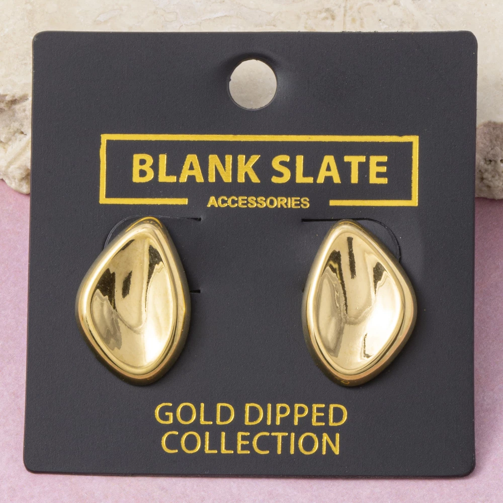 Gold Dipped Petal Dome Statement Earrings