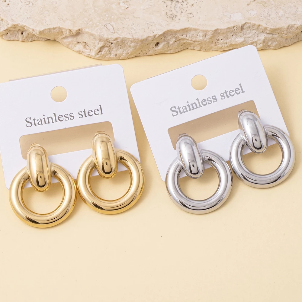 Stainless Steel Classic Door Knocker Earrings
