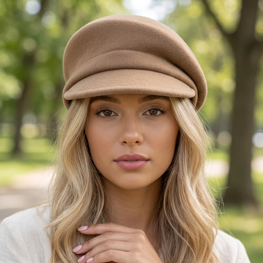 Wool Felt Newsboy Cabbie Cap