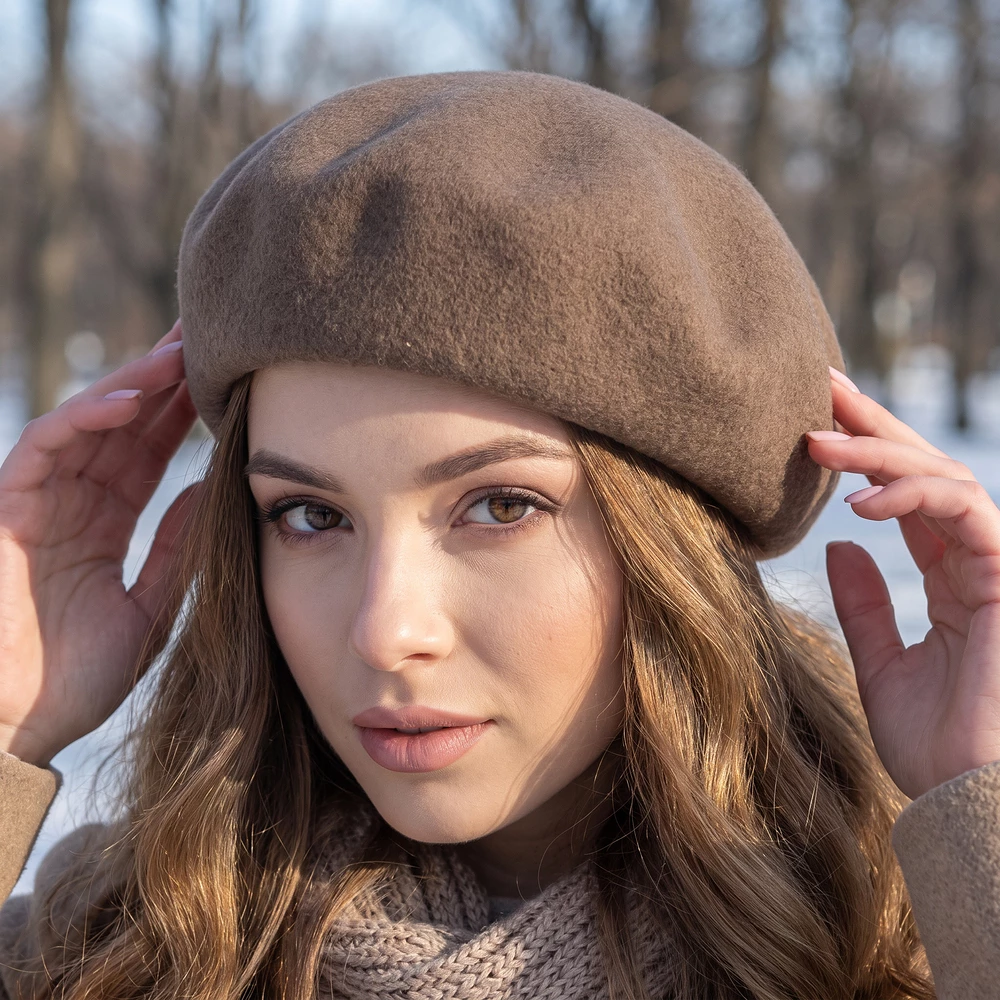 Soft Wool Pillbox Beret Cap