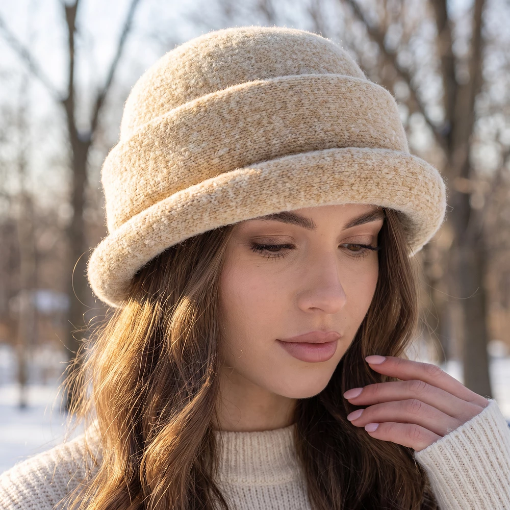 Knit Wool Bowler Bucket Hat