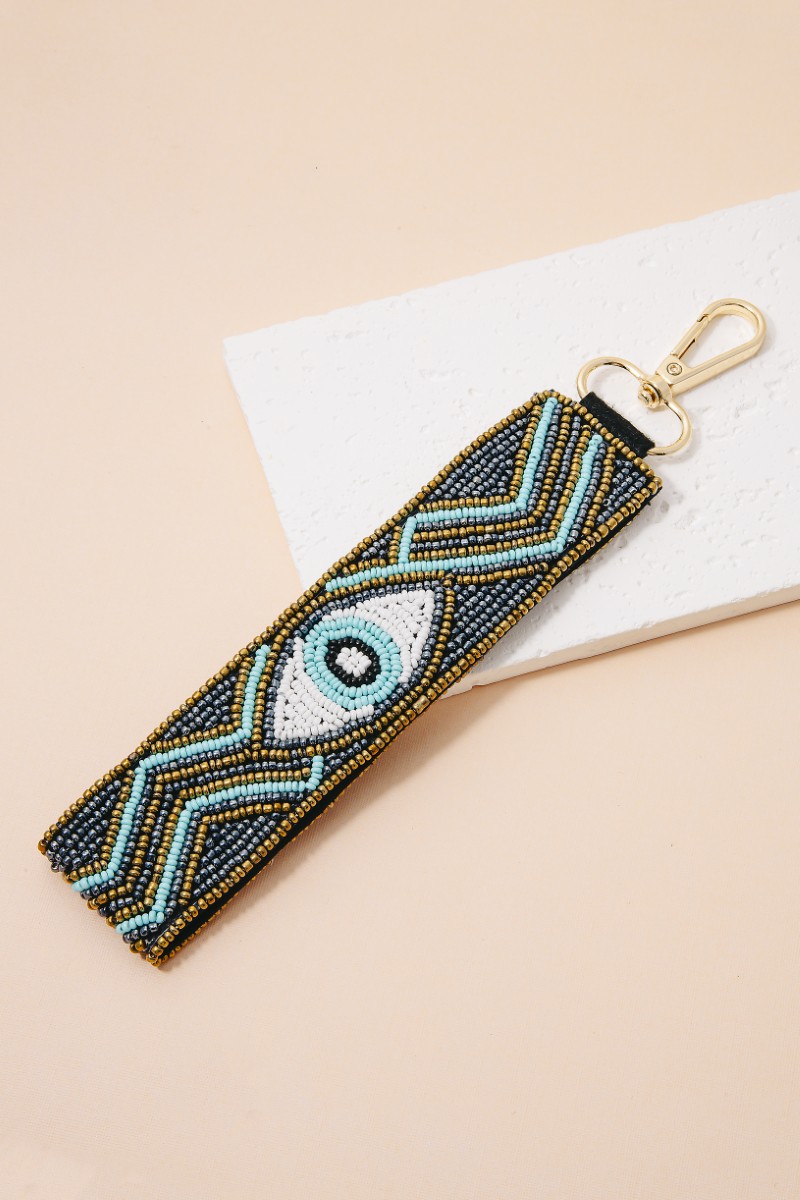 Boho Evil Eye Beaded Keychain