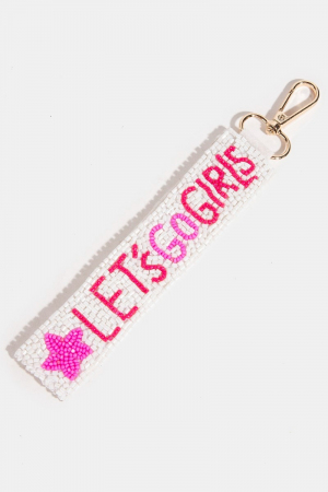 Lets Go Girls Star Seed Beaded Keychain