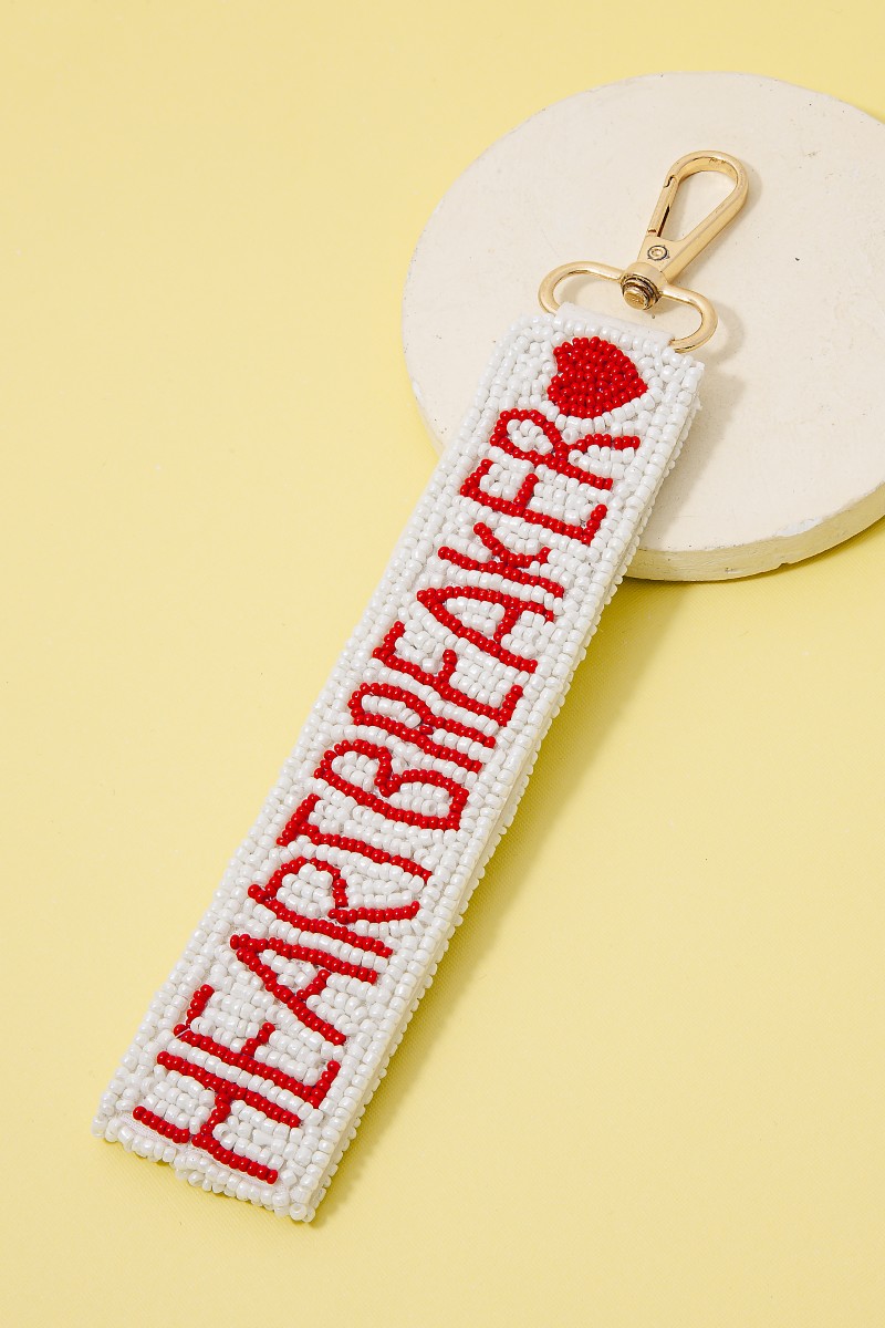 Heartbreaker Seed Beaded Keychain