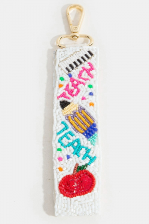 Teach Beaded Bag Charm Keychain