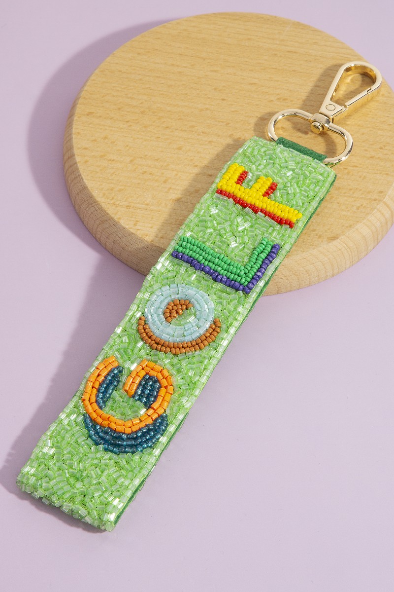 Golf Beaded Bag Charm Keychain