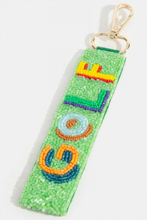 Golf Beaded Bag Charm Keychain