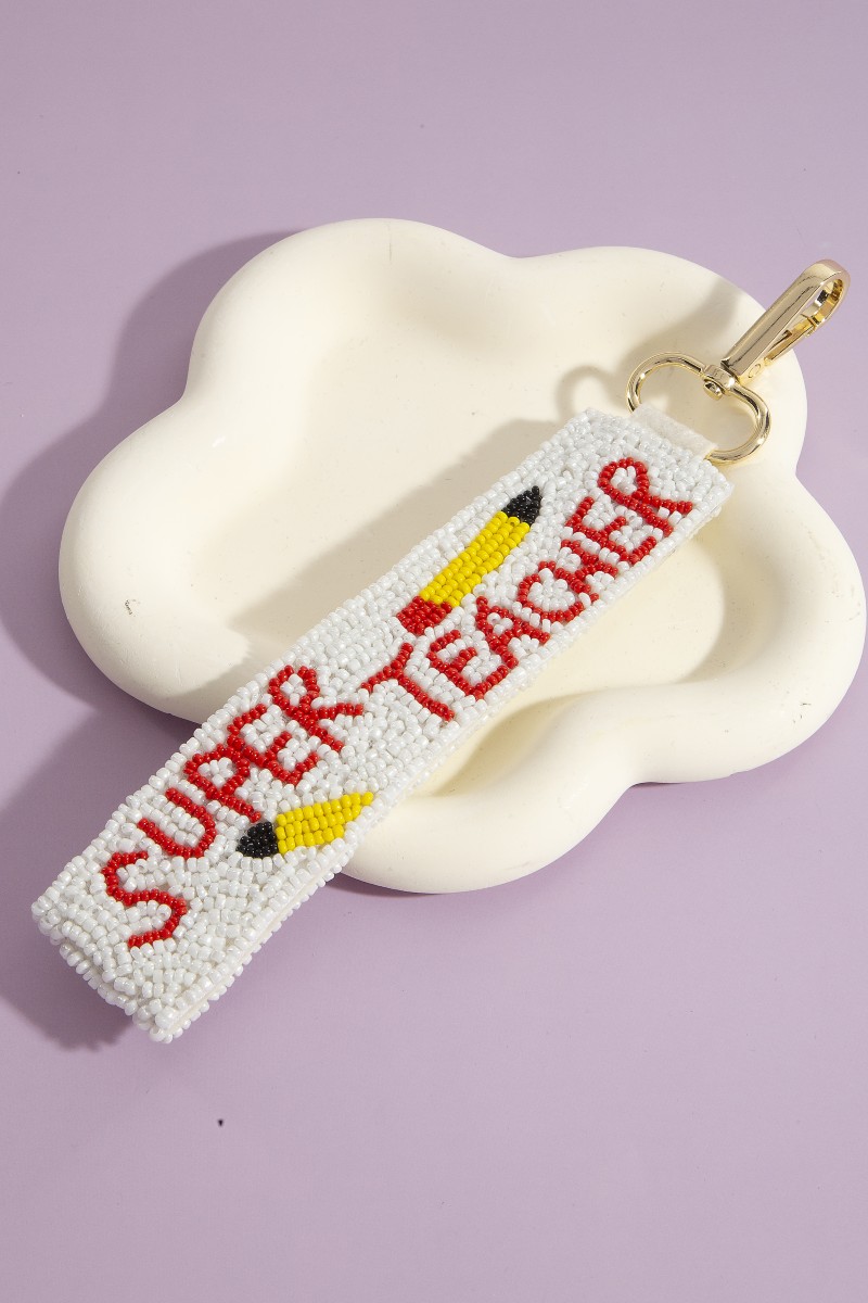 Super Teacher Bag Charm Keychain