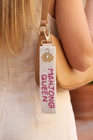 Mahjong Queen Crown Wristlet Keychain