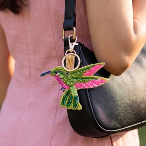 Beaded Hummingbird Keychain Bag Charm
