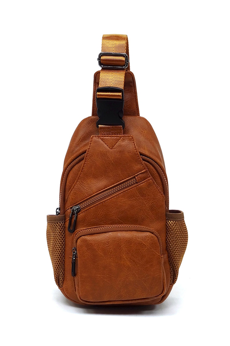 Faux Leather Fashion Sling Crossbody Bag