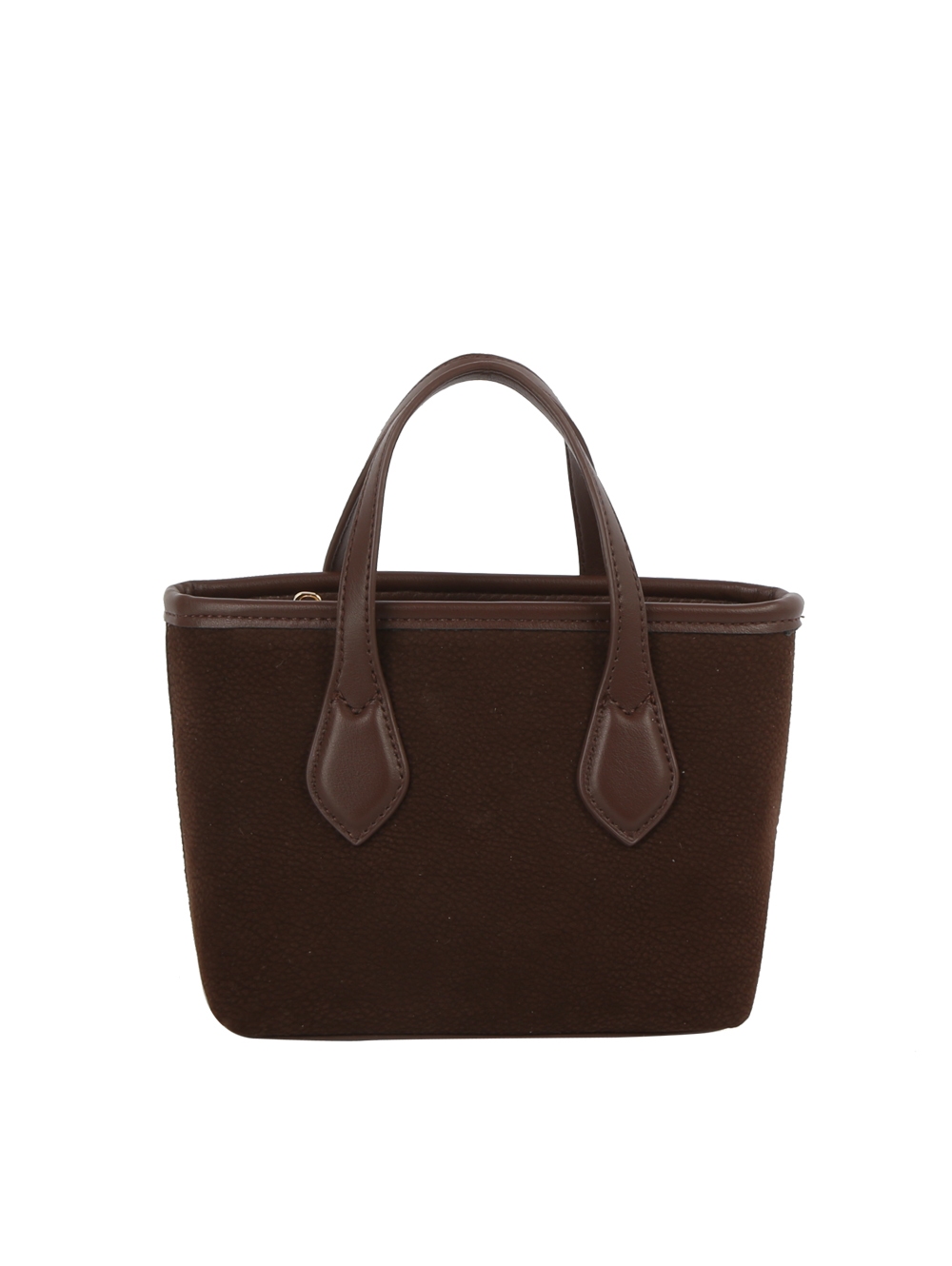 Faux Suede Top Handle Tote Satchel