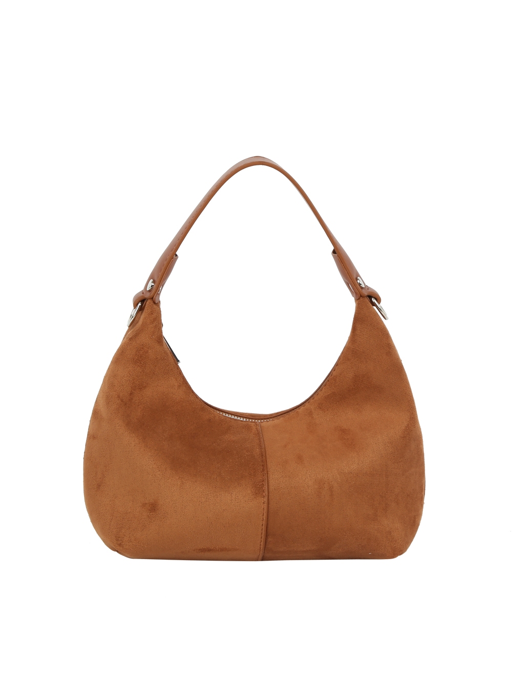Faux Suede Panel Hand Bag