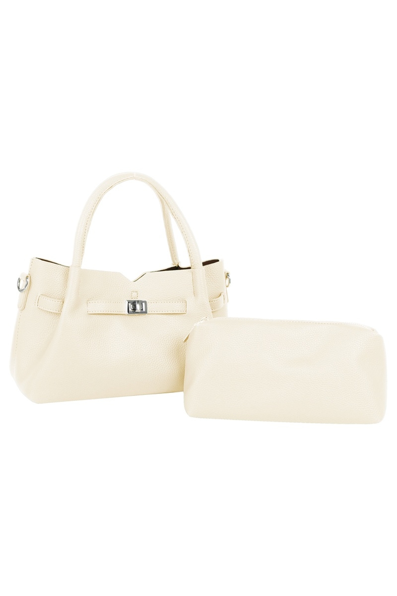 Pebbled 2 In 1 Satchel Hand Bag Set