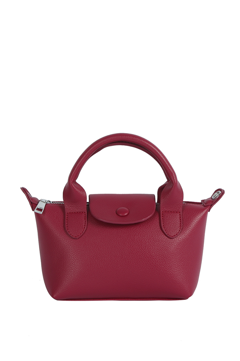 Textured Leather Mini Top Handle Hand Bag