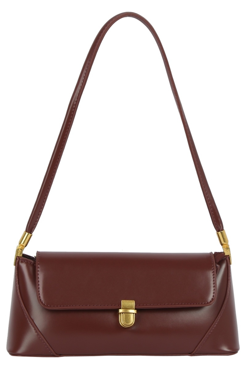 Push Lock Flap Shoulder Bag
