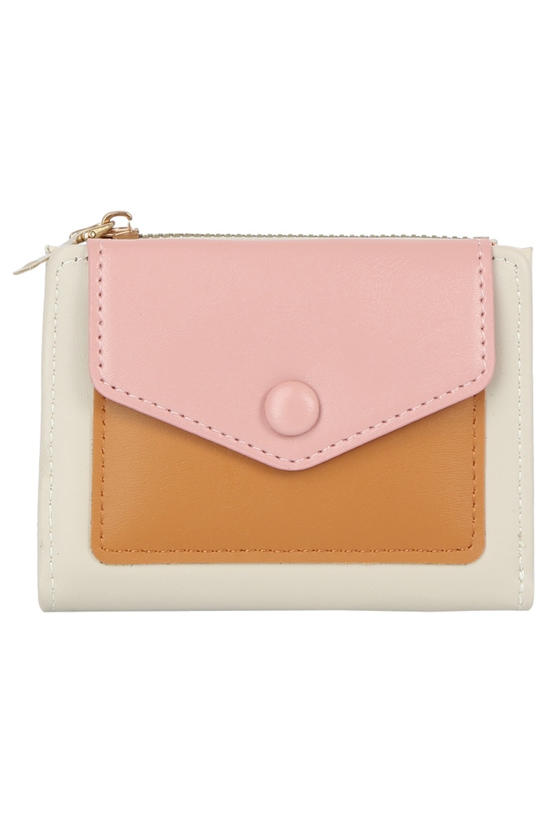 Color Block Envelope Bi Fold Wallet