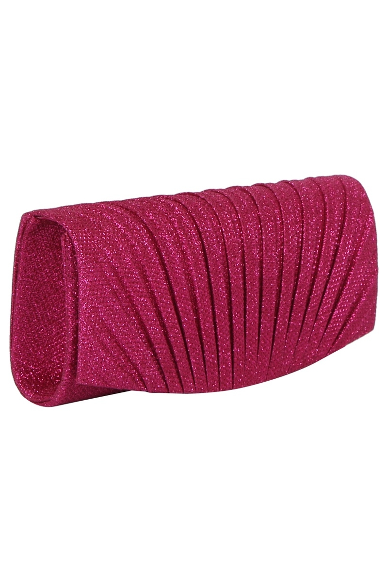 Pleated Rhinestone Envelope Flap Clutch Bag