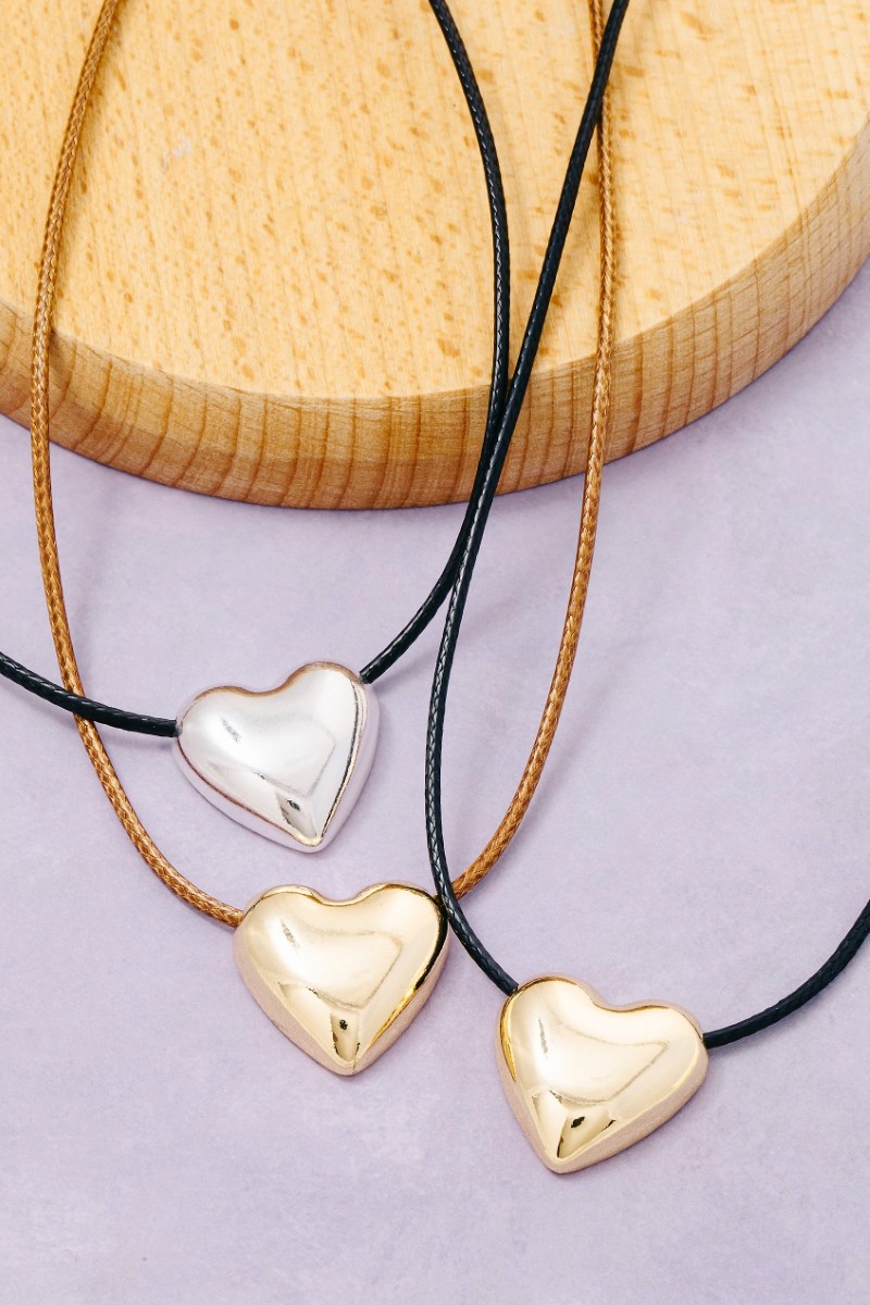 Heart Pendant Cord Necklace