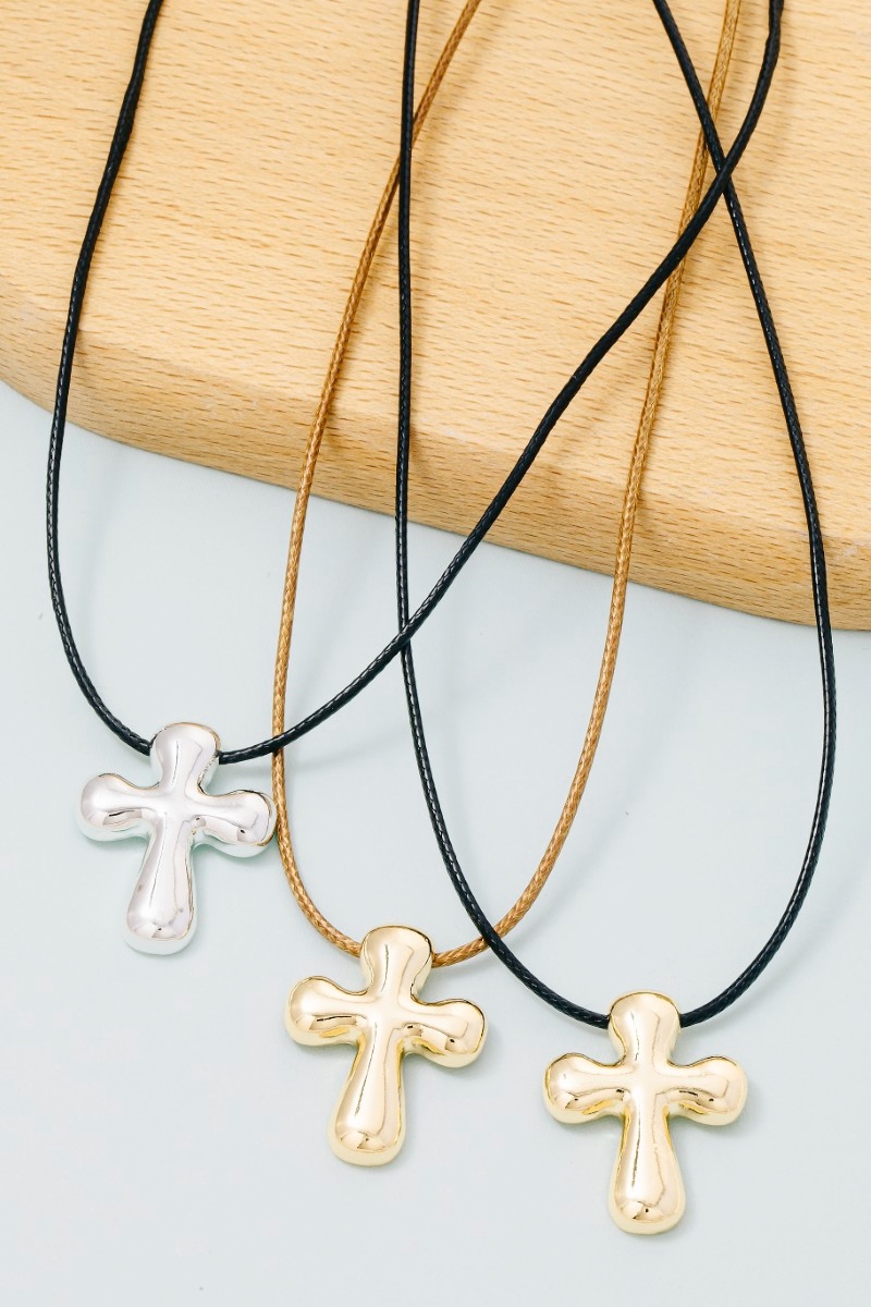 Cross Pendant Cord Necklace