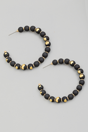 Ball Beaded Hoop Earrings