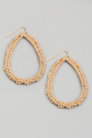 Leather Teardrop Cutout Earrings