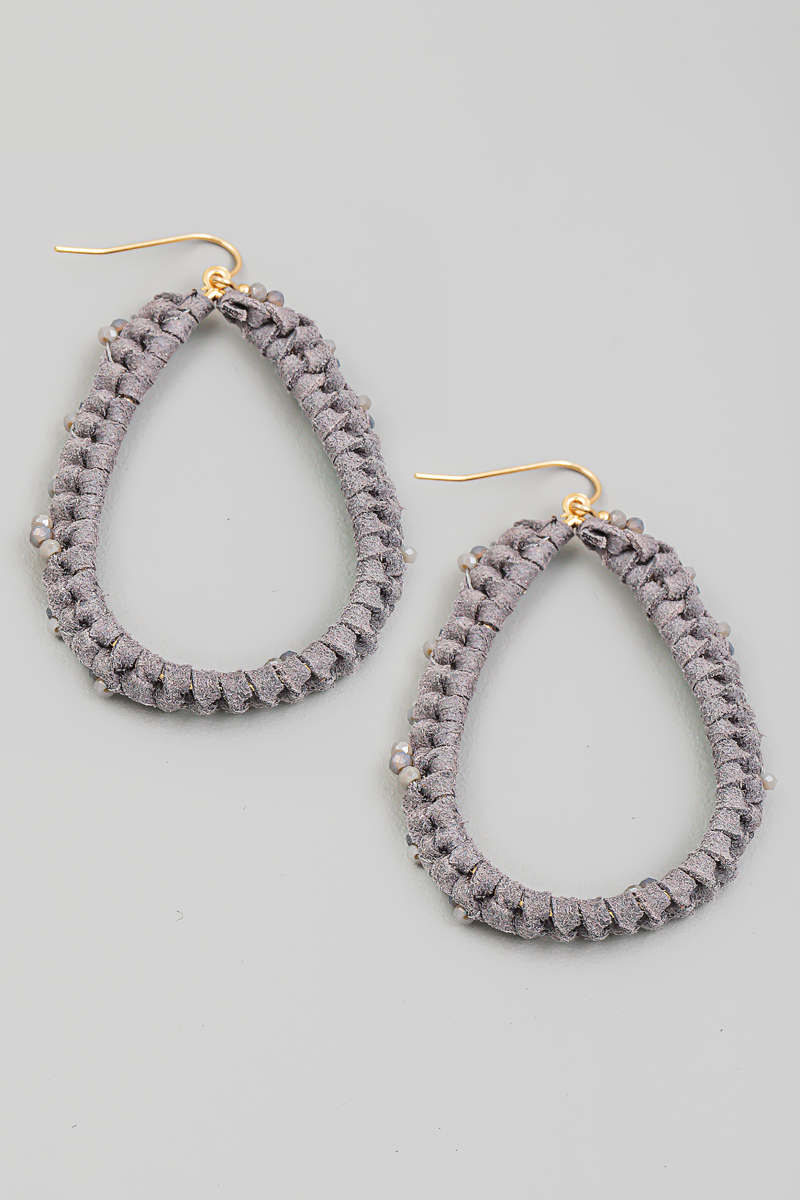 Faux Leather Teardrop Cutout Earrings