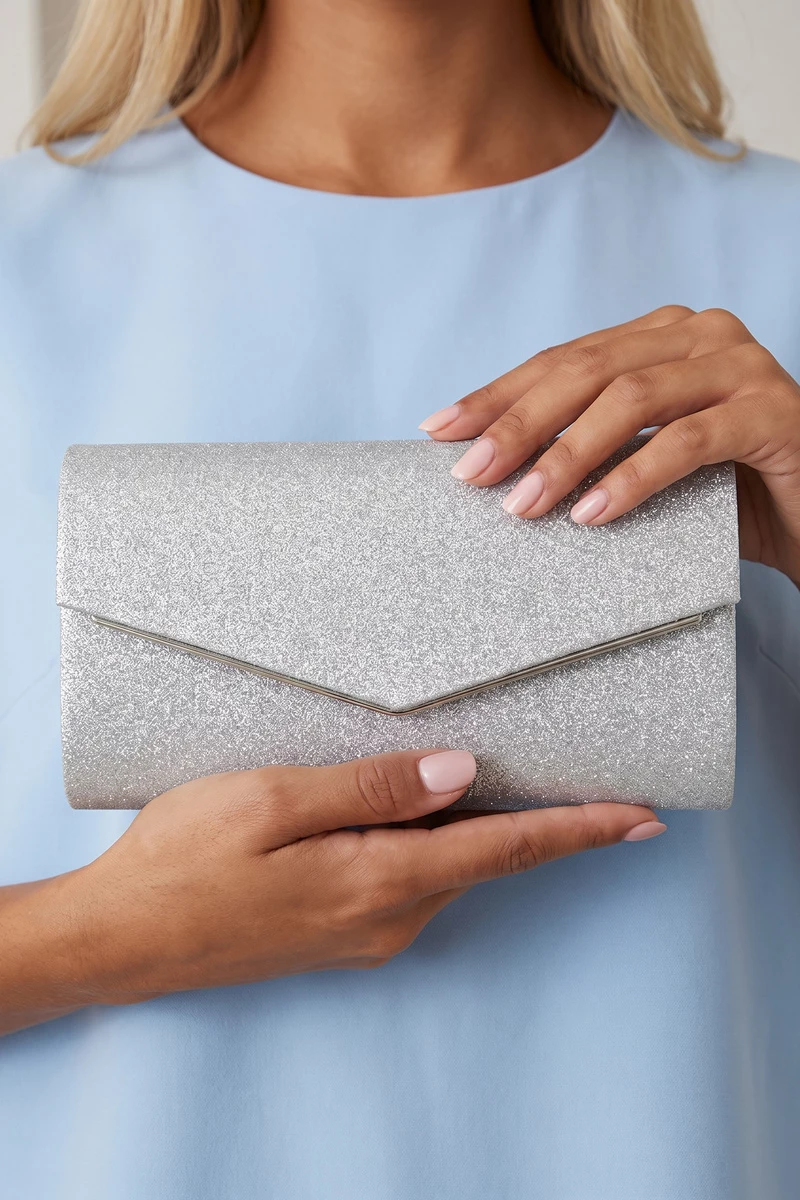 Glitter Envelope Foldover Evening Clutch
