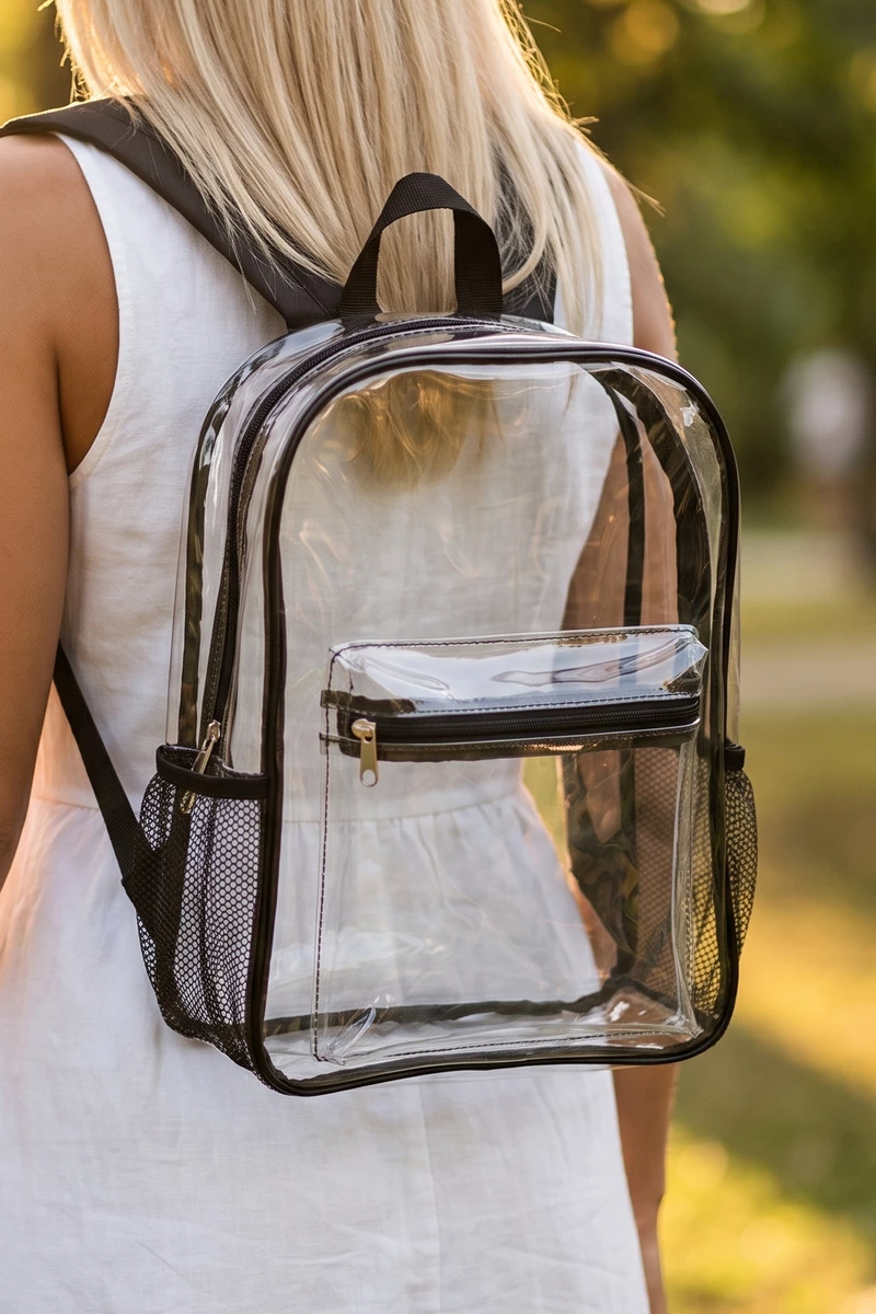 Clear Transparent Zip Backpack