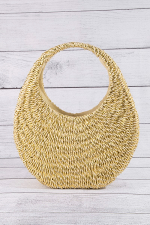 Basket Weave Round Tote Bag