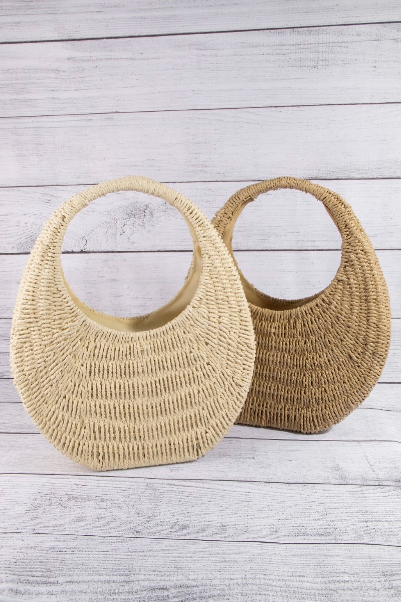 Basket Weave Round Handbag
