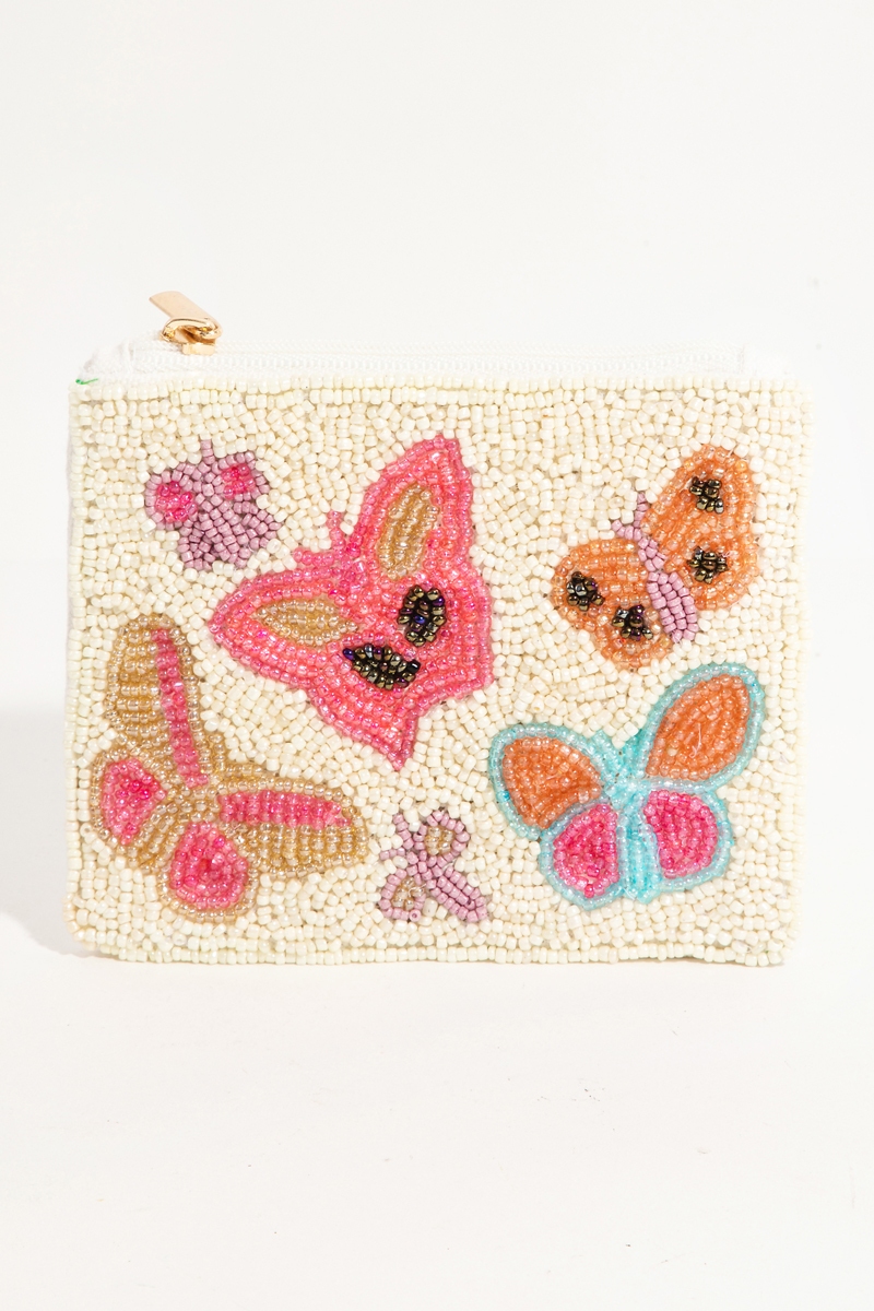 Assorted Butterfly Beaded Coin Purse