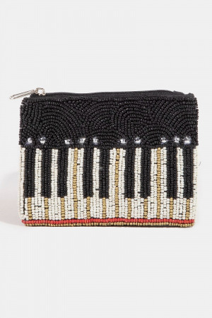 Seed Beaded Piano Keys Coin Purse
