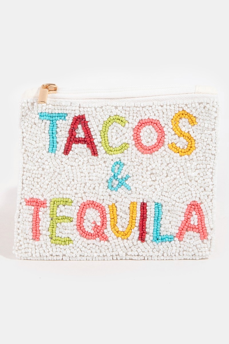 Beaded Tacos And Tequila Coin Purse