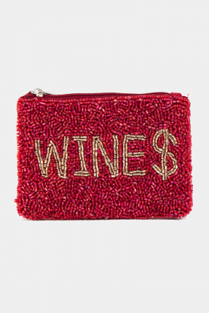 Wines Seed Beaded Coin Purse