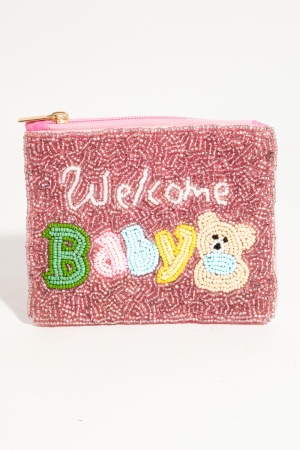 Welcome Baby Beaded Coin Purse